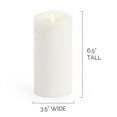 thumbnail image 3 of Luminara - White Flameless Candle Pillar - Melted Top Unscented - 3.5" x 6.5", 3 of 4