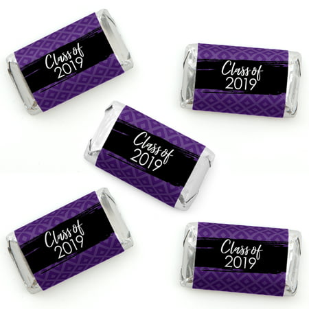 Purple Grad - Best is Yet to Come - Mini Candy Bar Wrapper Stickers - 2019 Purple Graduation Party Small Favors - 40