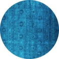 thumbnail image 1 of Ahgly Company Indoor Round Oriental Turquoise Blue Industrial Area Rugs, 6' Round, 1 of 4
