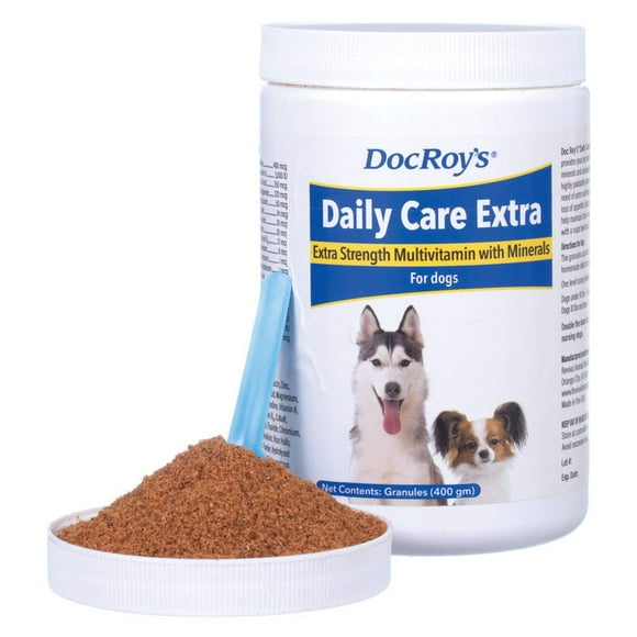 Doc Roy's Daily Care Extra Multivitamin for Dogs - Canine Supplement 400g Granules
