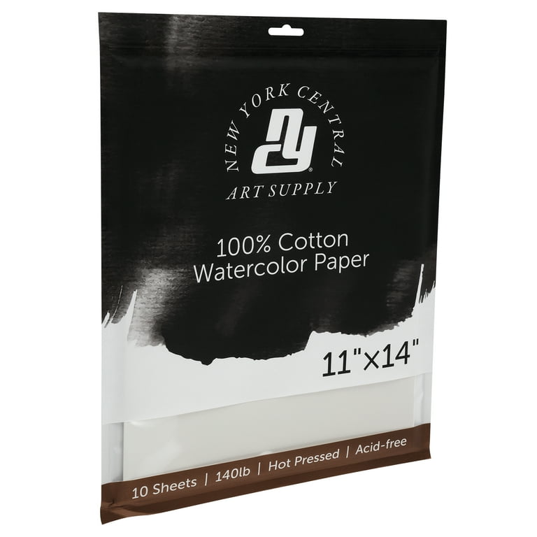 New York Central 100% Cotton Watercolor Paper 10 Pack - Acid-Free Premium Watercolor Paper for Artists, Painting, Water Media, Professionals, & More!