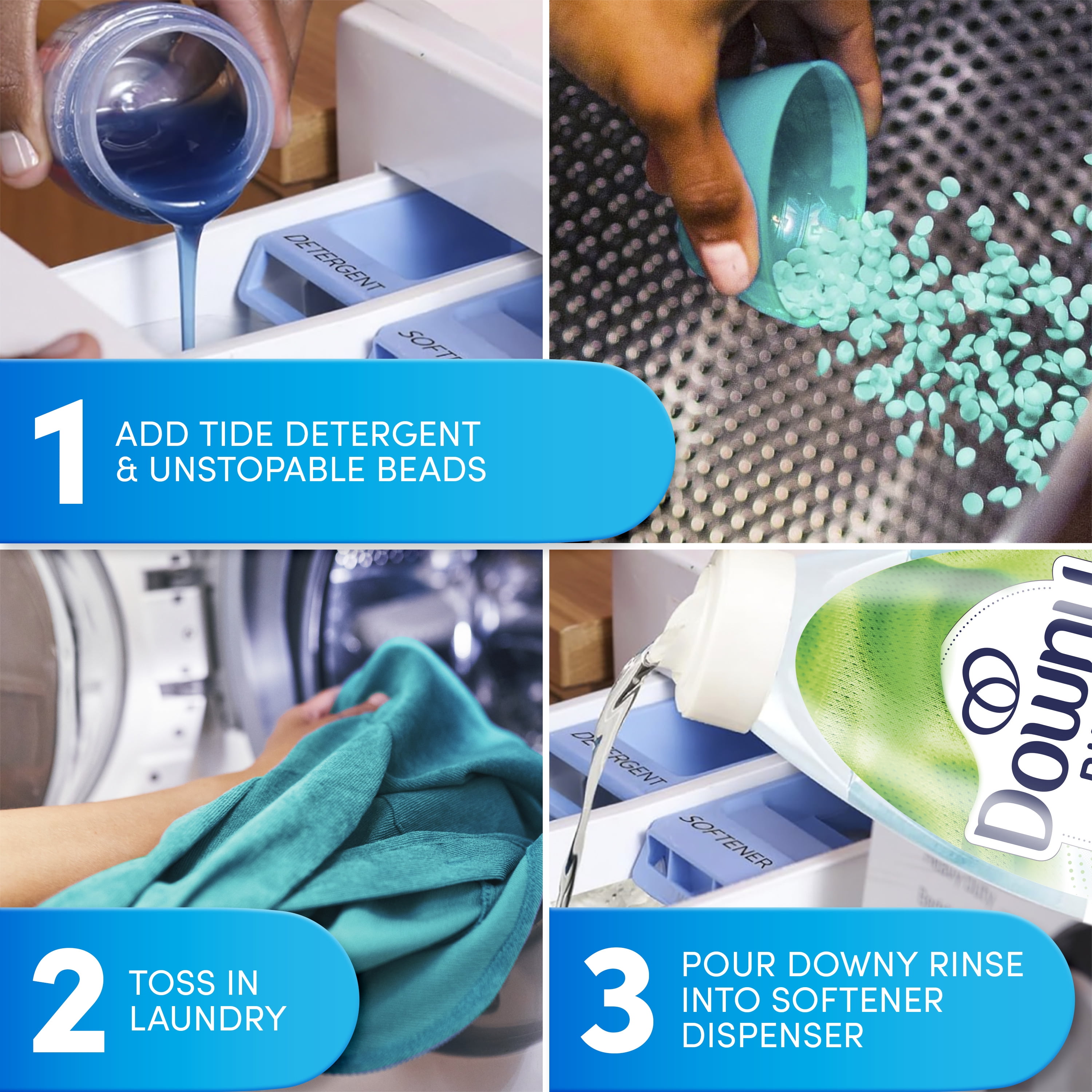 (4 pack) Downy Rinse Out Odor Laundry Rinse, Tackles Tough Odors and Refreshes, Active Fresh Scent, 48 fl oz