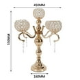 thumbnail image 2 of 5 Arm Candelabra Gold Candle Holder Crystal Candelabra Stand Home Decor 5-Arm Gold Candle Holder Crystal Votive Candlestick Wedding Centerpieces Candle Gold Crystals Candelabra Wedding Dinner Home, 2 of 3