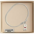 thumbnail image 3 of 6 1/4 inch Oval Eye Hook Bangle Bracelet w/ Cancer Awareness medal charm w/ July Red Swarovski Crystal, 3 of 3
