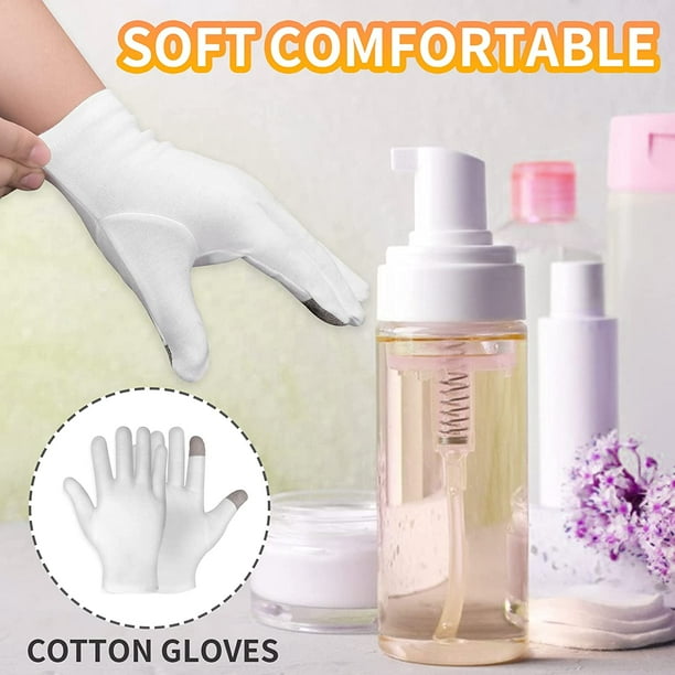 Pairs Medium Touch Screen Moisturizing Gloves White Cotton