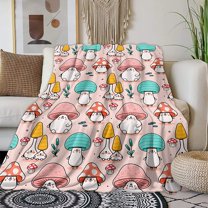 Cute Mushroom Blanket Mushroom Bedding Furry Blankets and Throws for Kids Girls Adults, Super Soft Lightweight Mushroom Throw Blanket for Sofa Bed Couch (Mushroom, 60x50)