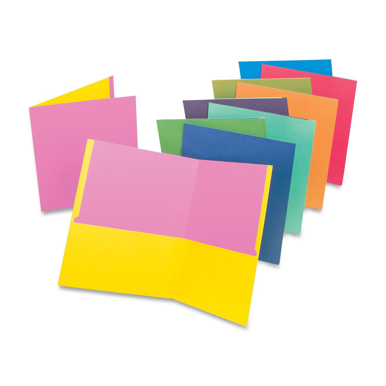 Oxford Twisted Twin Pocket Folders 55774 Assorted Colors 50 Folders, Letter Size 
