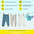 thumbnail image 5 of Spasilk Baby Boys' Cotton Pull on Footed Pants, Pack of 3, Navy Ocean, 5 of 7