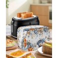 thumbnail image 4 of Thanksgiving Fall Small Toaster Cover 2 Slice, Kitchen Appliance Covers, Blue White Orange Pumpkin Leaves Toaster Oven Cover with Loop, Bread Machine Cover Polyester Dust Cover Protection, 4 of 4
