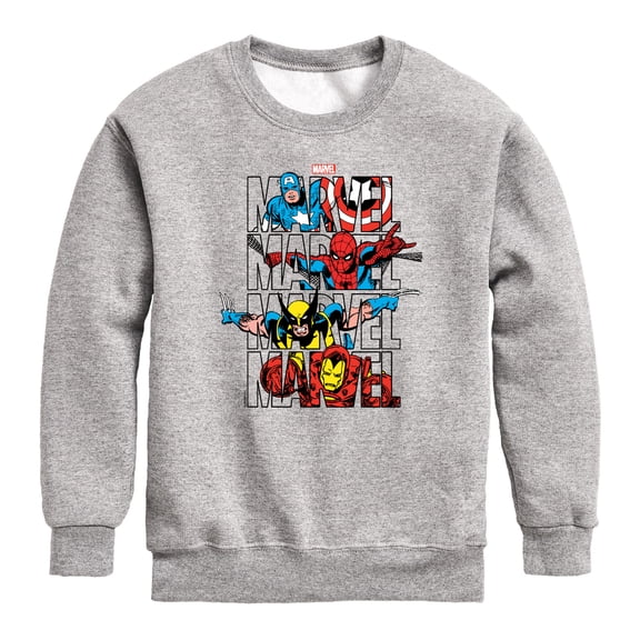 Avengers - Marvel Logo Stack - Youth Boys Crew Fleece Sweatshirt