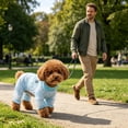 thumbnail image 2 of Dog Sunscreen Jumpsuit Breathable Four-Leg Full Coverage Sun Protection Hooded Lightweight Mesh Pet Outfit Elastic Puppy Clothes for Outdoor Walking Travel Summer Autumn, 2 of 4