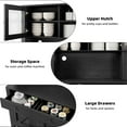 thumbnail image 5 of Studyset Kitchen Pantry Cabinet with Microwave Stand,Freestanding Hutch Cabinet with Buffet Cupboard,Tall Storage Cabinets with Adjustable Shelves,Buffet Cabinet with Hutch for Kitchen,Dining Room, 5 of 7