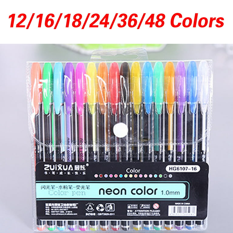 Nylea 36 Pack Glitter Gel Pens for Adult Coloring, Fine Tipped and Comfortable Grip Gel Markers Set for Writing, Drawing, Sketching, Highlighting, Kid