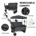 thumbnail image 5 of 500lbs/180L 3-in-1 Folding Wagon Cart Heavy-Duty with Bench Seat&Canopy&Storage , All-Terrain Wagon for Camping, Beach, Sports, Garden, Gray, 5 of 23