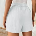 thumbnail image 4 of Uaswgudfs ​High-Waisted Relaxed Jean Shorts for Women - Elastic Waist & Side Pockets 4" Inseam Summer Wear White L, 4 of 7