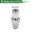 thumbnail image 4 of Conectores de aire de empuje únicos Bargains 1/4" Conector rápido de línea de aire por compresión de acero inoxidable 304 2 piezas tono plateado, 4 of 7