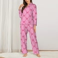 thumbnail image 2 of Naloa Red ribbons Pajamas for Women Set, Womens Pajama Sets, Lounge Sets for Women, 2pjs for Women-, 2 of 7