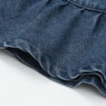 thumbnail image 5 of LYMAYTER 5-14Y Girls Denim Casual Short Skirt Solid Ruffle Hem Regular Fit Stretch Waist Children Wear, 5 of 8