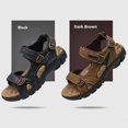thumbnail image 6 of Men Leather Fisherman Sandals Walking Shoes Trekking Hiking Beach Sports, 6 of 13