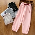 thumbnail image 2 of Girls Pants Casual Pants for Girls Comfortable Casual Jogger Trousers Elastic Waist Ankle Soft Breathable Everyday Wear for Toddler Kids Youth, 2 of 4