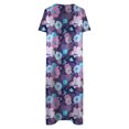 thumbnail image 3 of IROINNID Long Dresses For Women Casual Leisure V-Neck Buttons Short Sleeve With Pocket Printed Swing Maxi Dresses, 3 of 3
