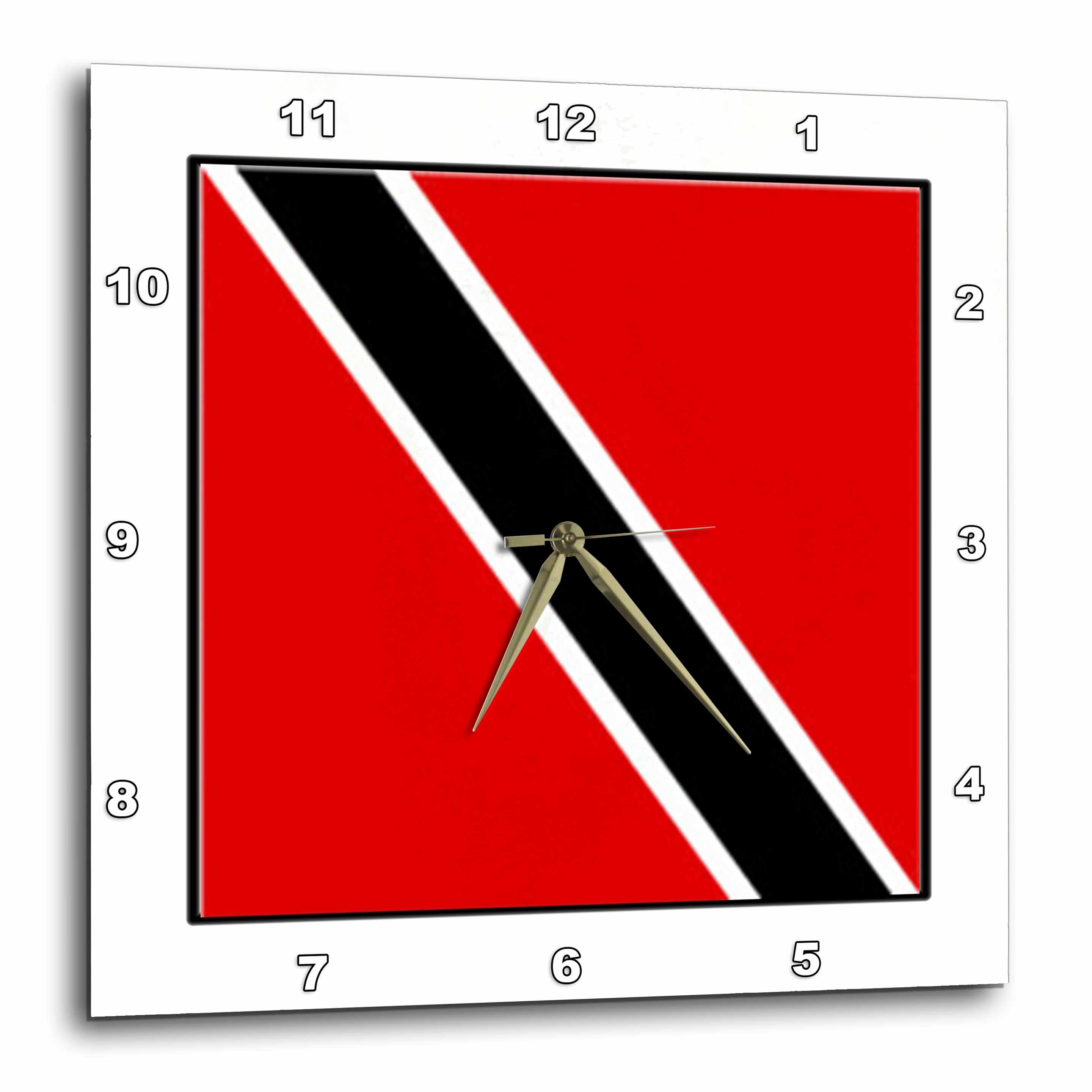 3dRose Photo Of Trinidad And Tobago Flag Button Wall Clock, 15 by 15