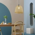 thumbnail image 4 of OULII 1Pcs Woven Rattan Lampshade for Pendant Light Khaki Vintage Interior Designers, 4 of 5