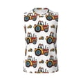 thumbnail image 6 of Lsque Cartoon Tractor Print Men's Cotton Blend Sleeveless Muscle Shirts (S-3XL)- Moisture Wicking, Odor Protection, UPF 30+,3X-Large, 6 of 8