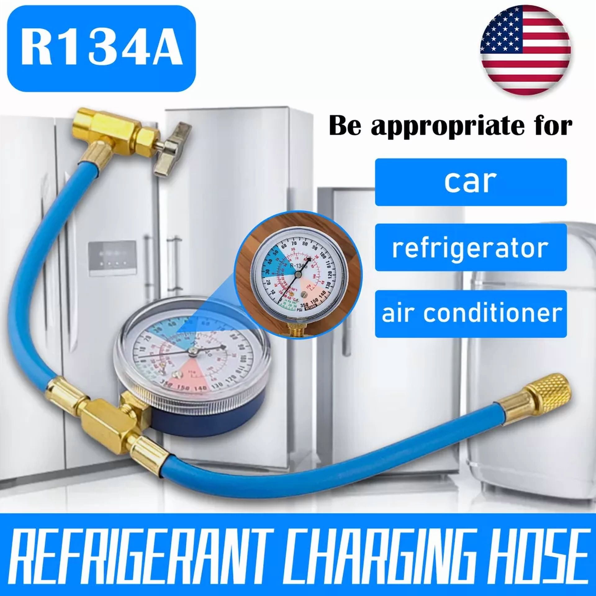 CIRCLE- Bpv31 Bullet Piercing Tap Valve Kits For Home Use Refrigerator W/ Pressure Gauge