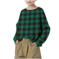 thumbnail image 5 of HAiming Plaid Sweatshirts for Kids Long Sleeve Crew Neck Loose Casual Pullover Shirts Fall Winter Outdoors Sweater, 5 of 9