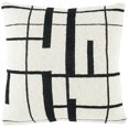 thumbnail image 5 of SAFAVIEH Azeem 18" x 18" Contemporary Ivory/Black Abstract Cotton Decorative Pillow, 5 of 6