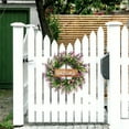 thumbnail image 2 of Artificial Lavender Welcome Wreath for Front Door and Wall Decor, Indoor Outdoor Spring Floral Arrangement, Fade Resistant and No Maintenance（Pink), 2 of 6