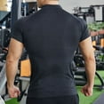 thumbnail image 5 of USNSM Mens Shirts Quarter Zip Short Sleeve Gym Workout Performance Moisture Wicking Athletic Quick Dry Compression Shirt for Men Black M, 5 of 6