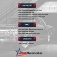 thumbnail image 4 of Se adapta a 2001 2002 llavero remoto Cadillac Escalade/Chevy Avalanche S10 Silverado Suburban Tahoe/GMC Sierra Sonoma Yukon (15042968) Juego de 2, 4 of 5