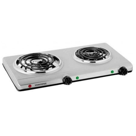 Salton Portable Cooktop Double Burner Stainless Steel, THP528,