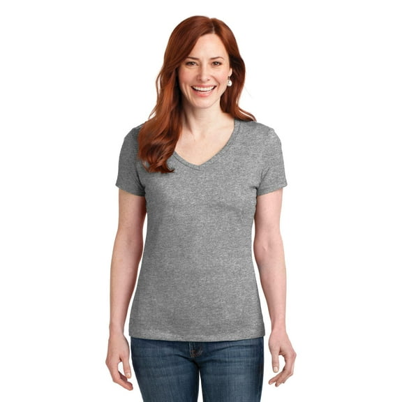 Hanes 4.5 oz Women's NANO-T V-Neck T-Shirt (Pack of 3) 3 Light Steel