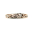 thumbnail image 2 of Pink rose gold plated sterling silver 925 Hawaiian plumeria scroll 4mm band ring size 8.5, 2 of 3
