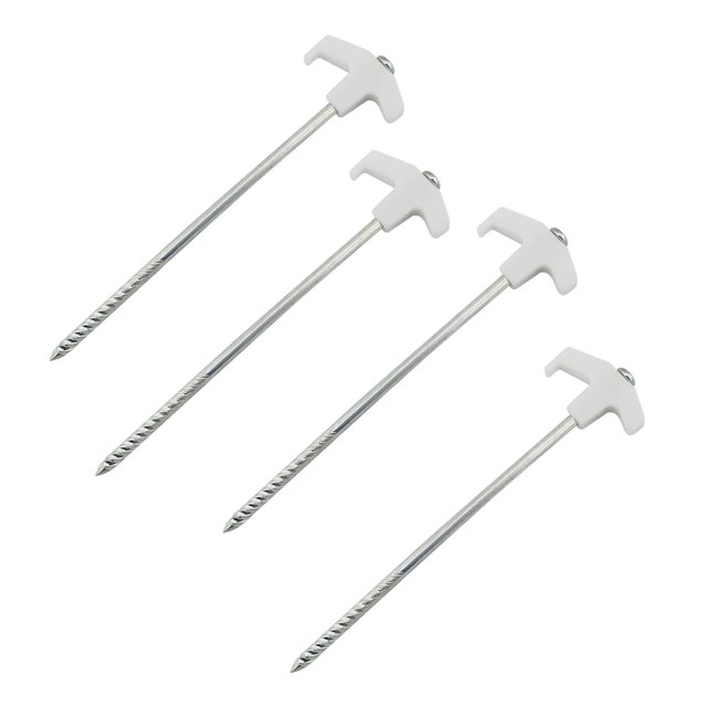 Eigraketly Paquete de 4 estacas luminosas para tienda de campaña, clavos de suelo de Metal y plástico para acampar al aire libre, senderismo, carpas