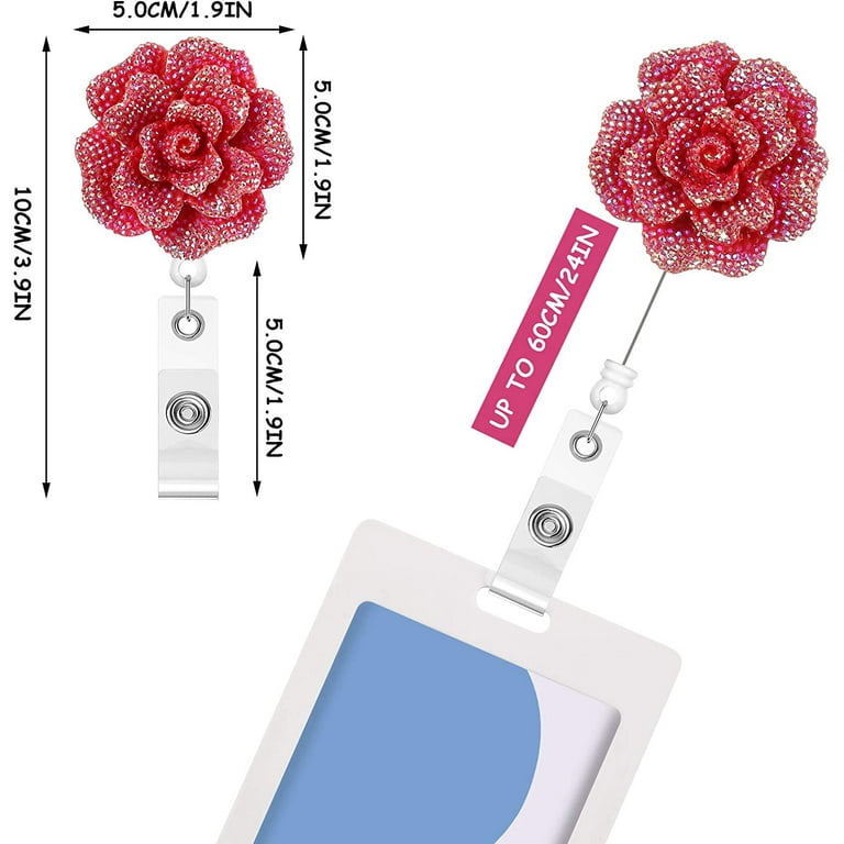 Delicate Rose Badge Reel Charm Accessory Zipper Pull Cell Phone