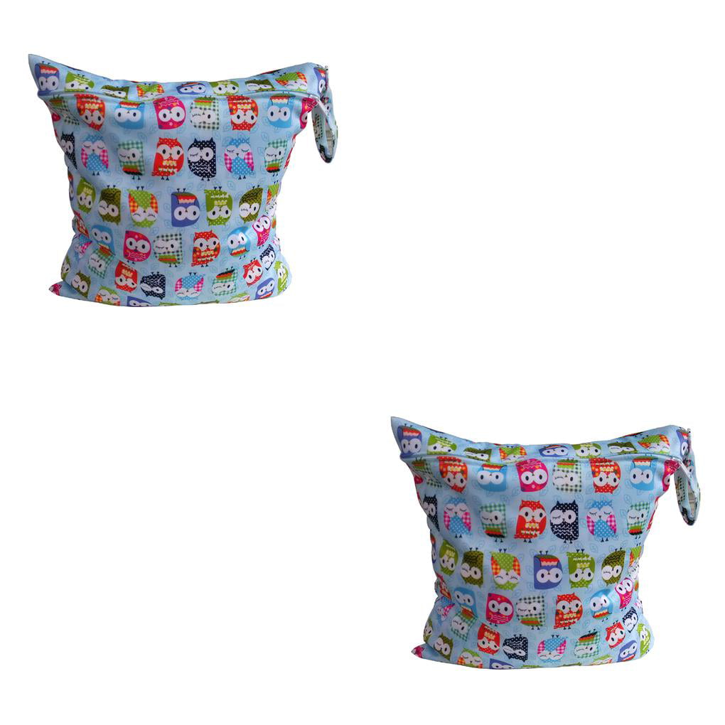 Baby Kids Nappy Reusable Wet Dry Cloth Zipper Waterproof Diaper Hanging Nice Bag 
