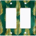 thumbnail image 6 of Metal Light Switch Plate Cover Tropical Jungle Palm Leaves Yellow Green JGL003, 6 of 13