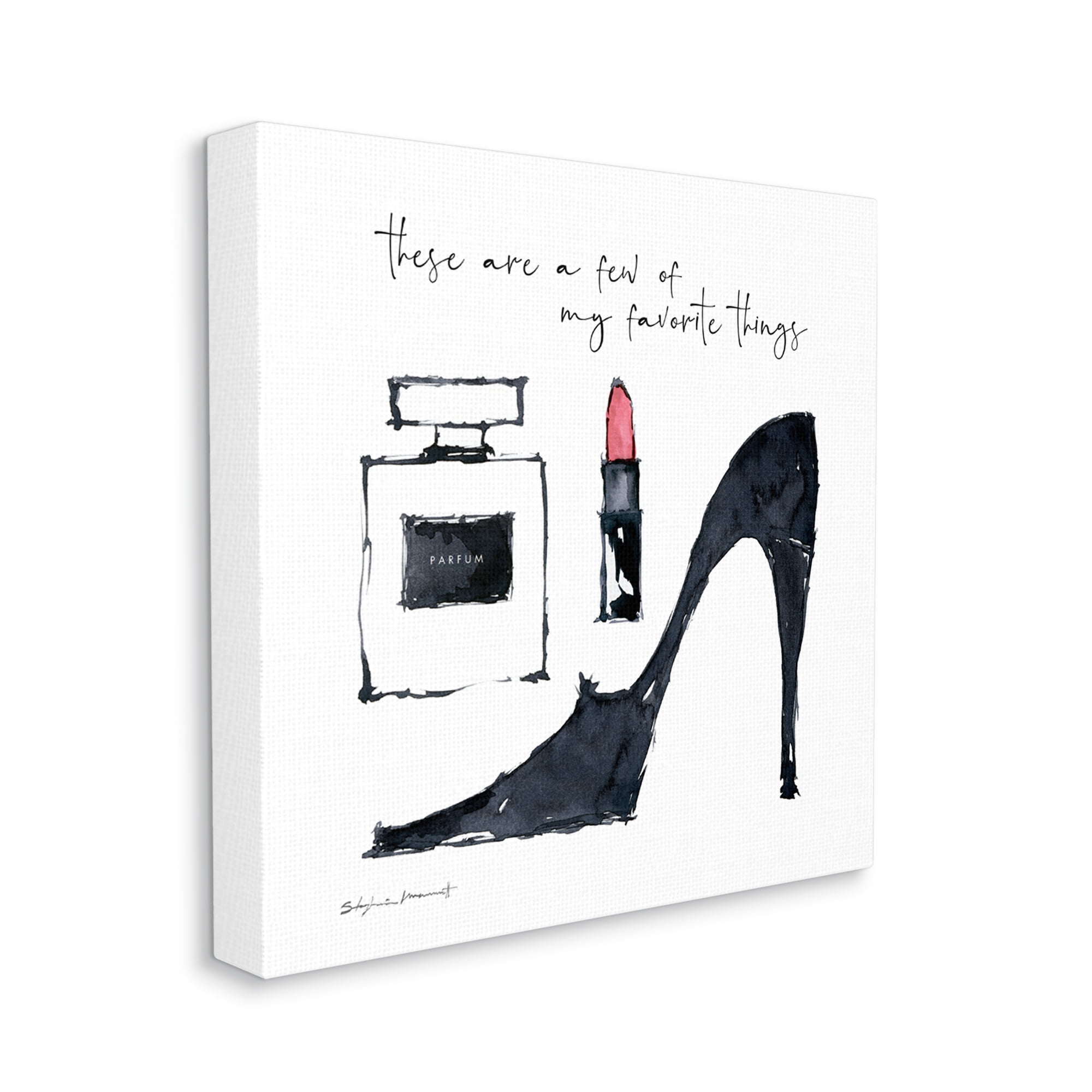 Stupell Industries My Favorite Things Phrase Perfume Lipstick Fashion Shoes, 24 x 24, Design by Stephanie Workman Marrott