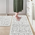 thumbnail image 3 of Kitchen Rugs Non Slip, Cushioned Kitchen Floor Mats Set of 2, Grey Anti-Fatigue Kitchen Mat Waterproof, Ergonomic Memory Foam Standing Mat for Bar, Office, Desk, Laundry, 3 of 6