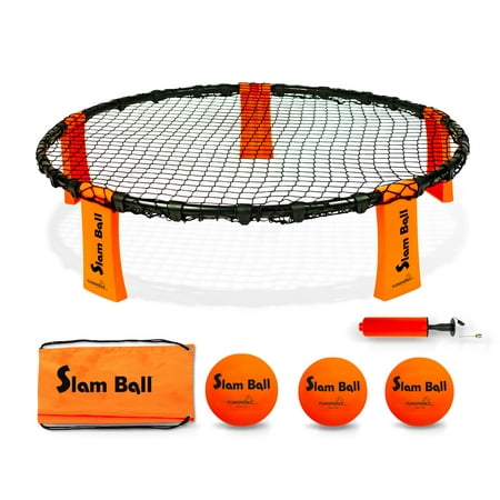 Funsparks - Slam Ball Game - Spike The Ball into The Net at a Park, Beach, Lawn and Backyard - Rally, Set, Smash or Spike Game - Includes Playing Net, 3 Balls, Carrying Bag and Rules