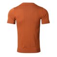 thumbnail image 6 of JTieacloth Mens Lapel Collared Shirt Men's Summer Fashion Casual Short Sleeved Tops Solid Color Cardigan Tight Shirt Men's Clothing(Orange,M), 6 of 7