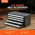 thumbnail image 2 of VEVOR Drill Bit Dispenser Cabinet, Five-Drawer Drill Bit Organizer Cabinet for 33/64" to 63/64" Steel Drill Dispenser Organizer Cabinet with Labels, Stackable Drill Dispenser for Drill Bit Storage, 2 of 9