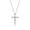 White Gold Plated, variant on 1/4 ct. t.w. Lab Grown Diamond Round & Baguette Cross Necklace Rose Gold Plated, 18"