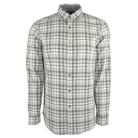 Michael Kors Men's Check-Print Teddy Shirt,Ash Melange, Size XXL, MSRP $128