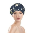 thumbnail image 3 of Kdxio Daisies Flowers Print Shower Cap for Women,Elastic and Reusable,Double Waterproof Layers Bathing Hat, 3 of 9