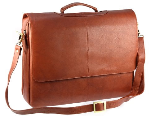 Visconti 658 Womens Leather Business Shoulder Messenger Bag Briefcase Black 